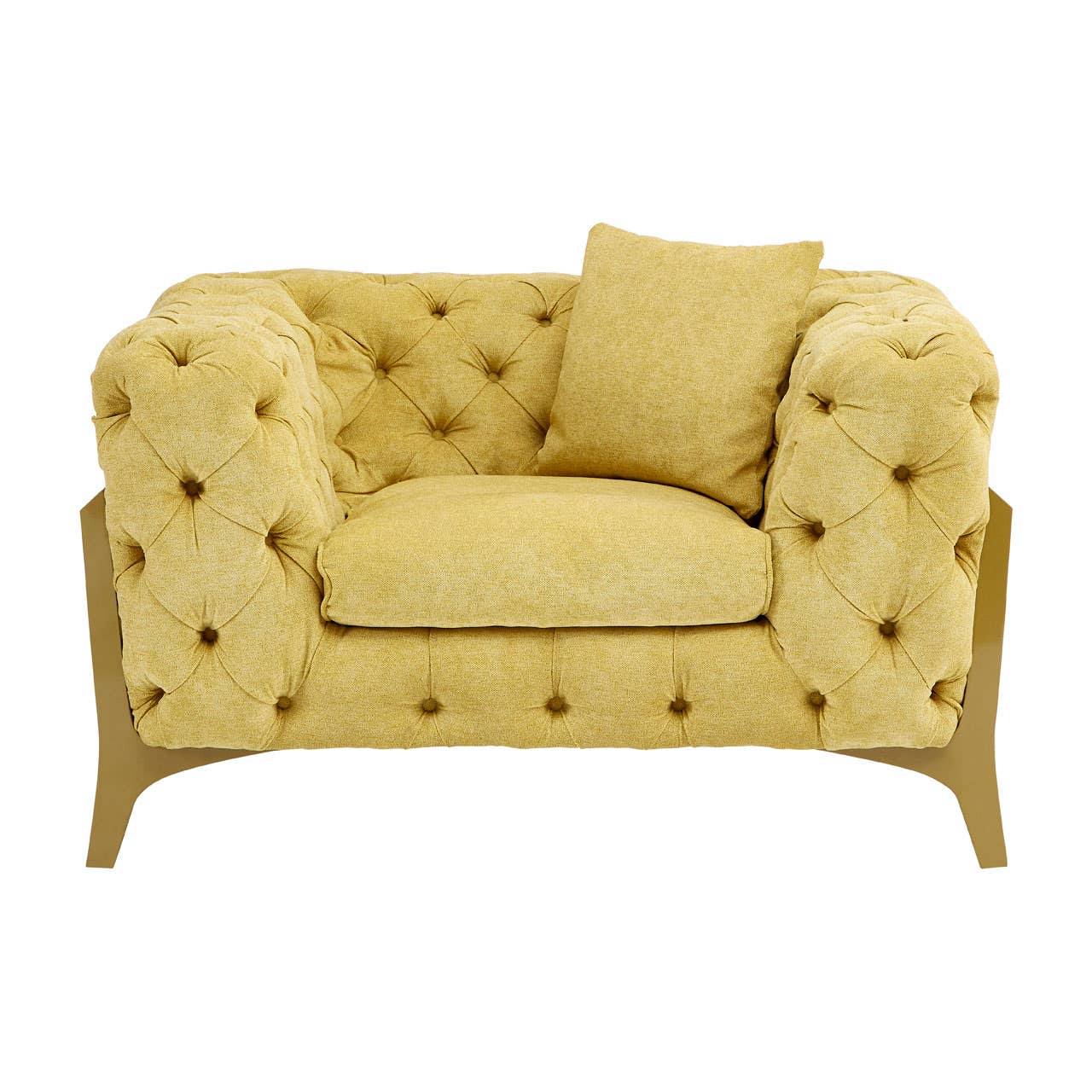 Citron Button Tufted Armchair