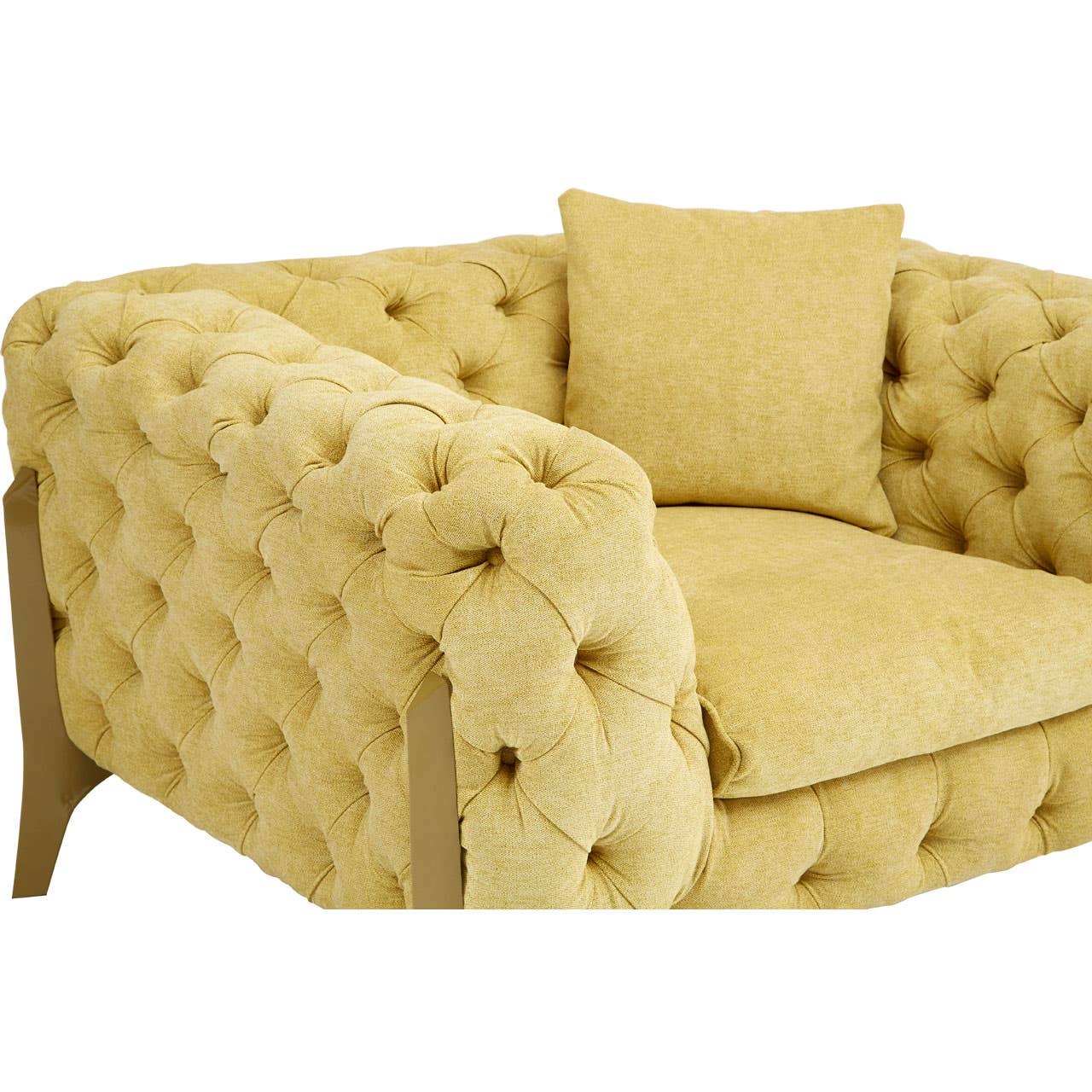 Citron Button Tufted Armchair