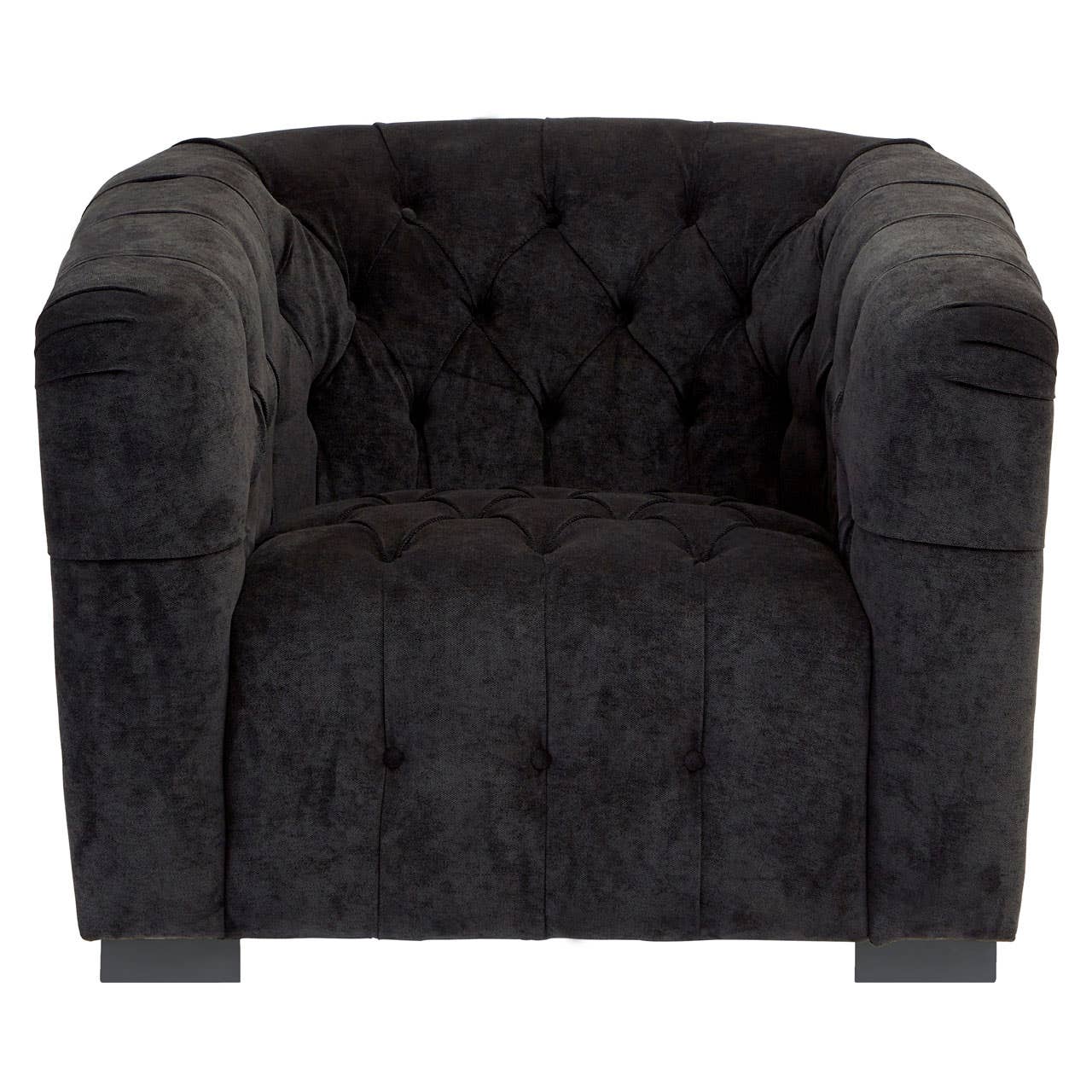 Cozy Black Fabric Armchair