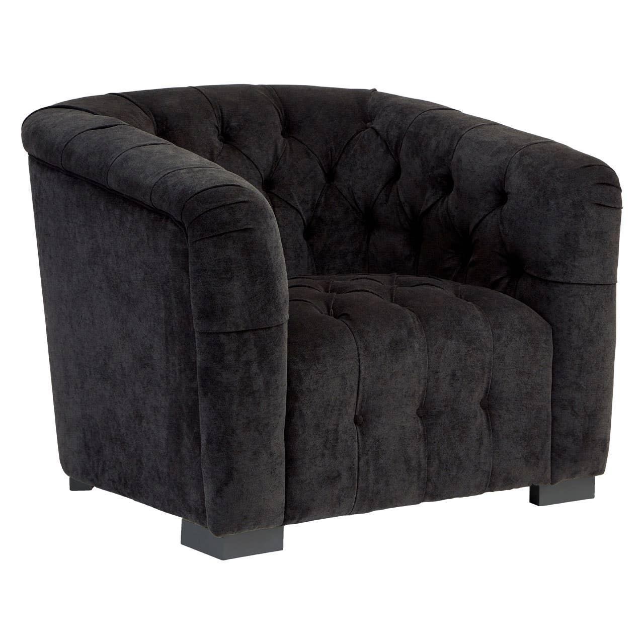 Cozy Black Fabric Armchair