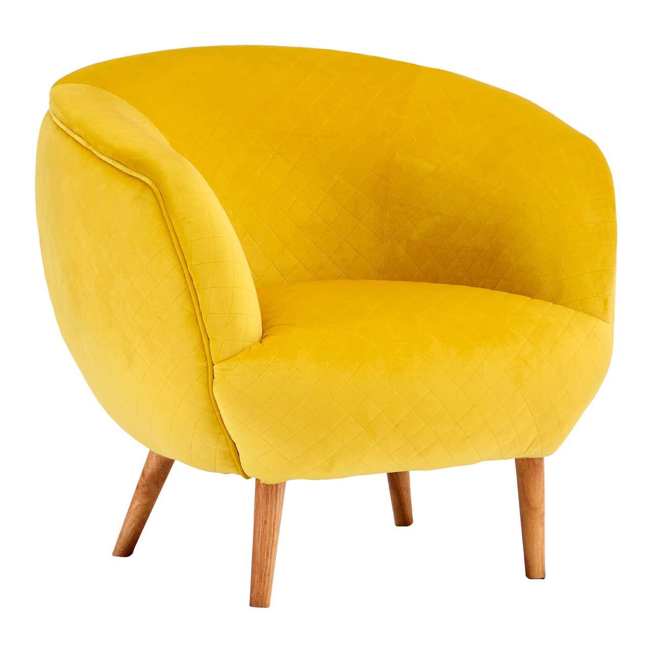 Retro Yellow Fabric Chair