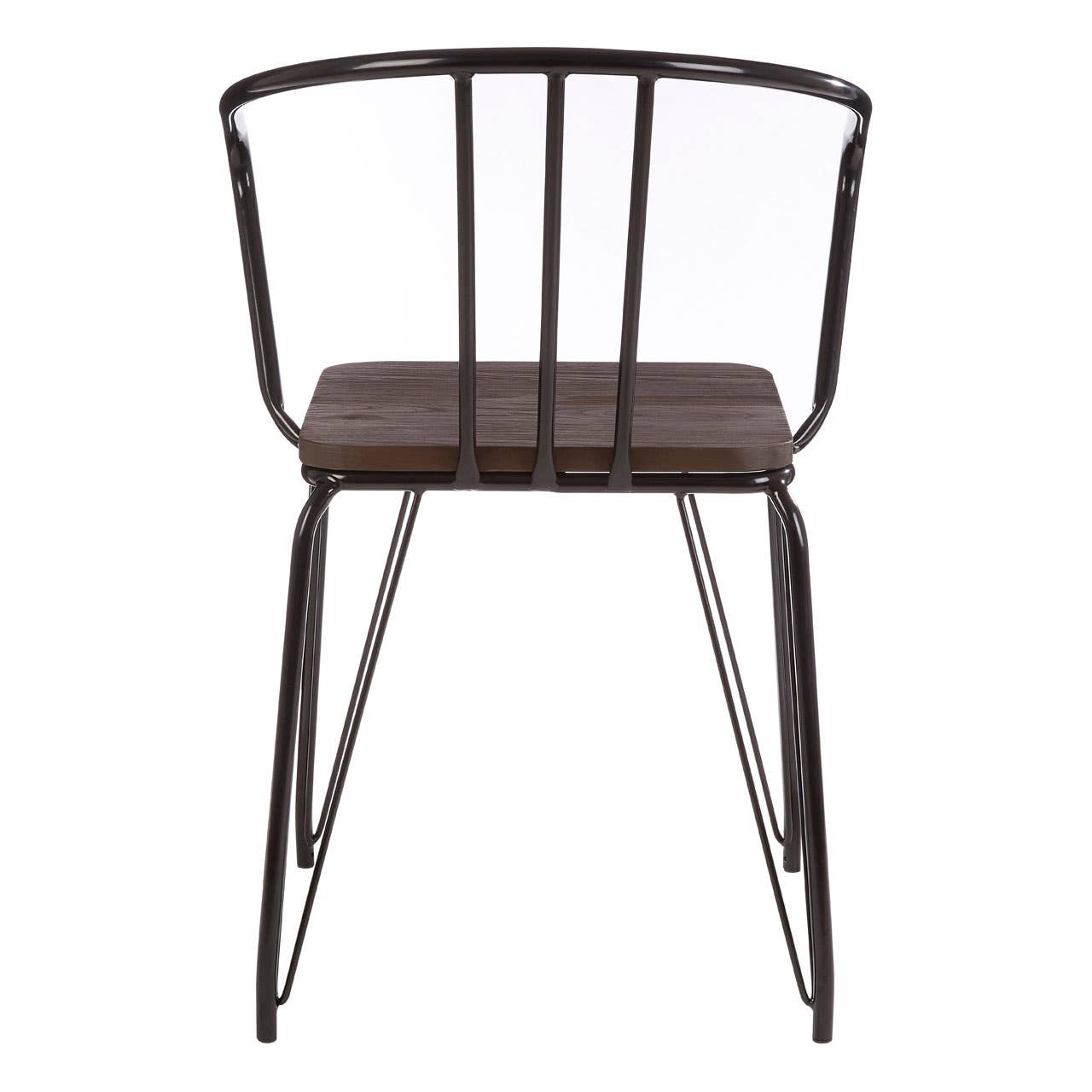 Sleek Metal & Wood Armchair