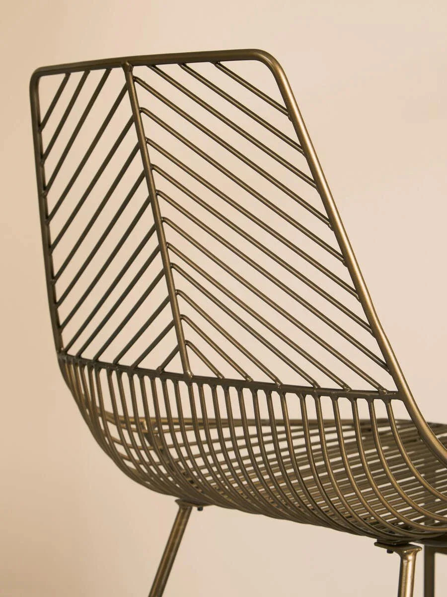 Geometric Bronze Wire Chair