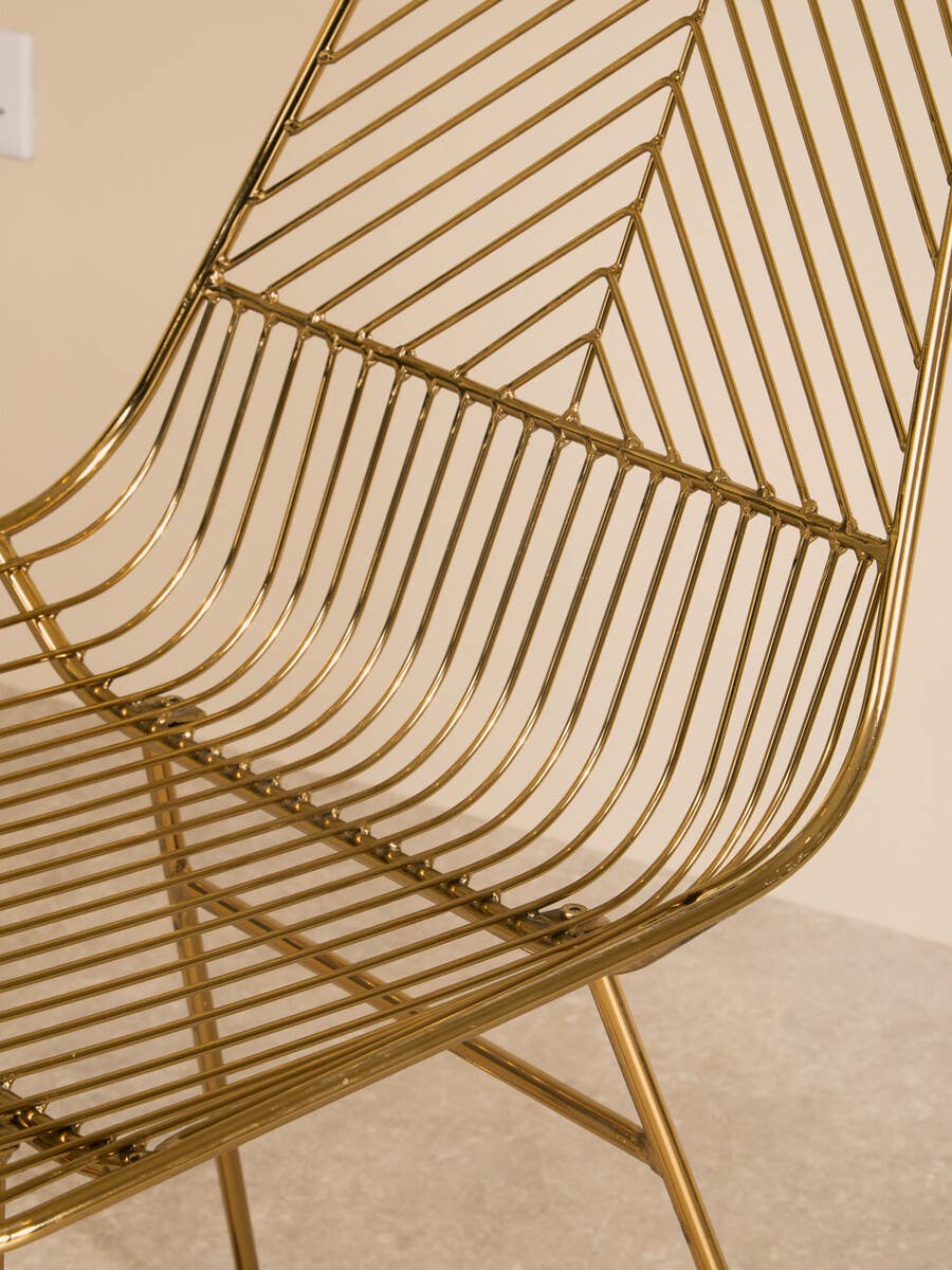 Geometric Gold Wire Chair