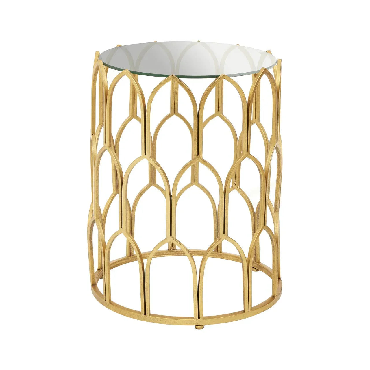 Gold Leaf Glass Side Table