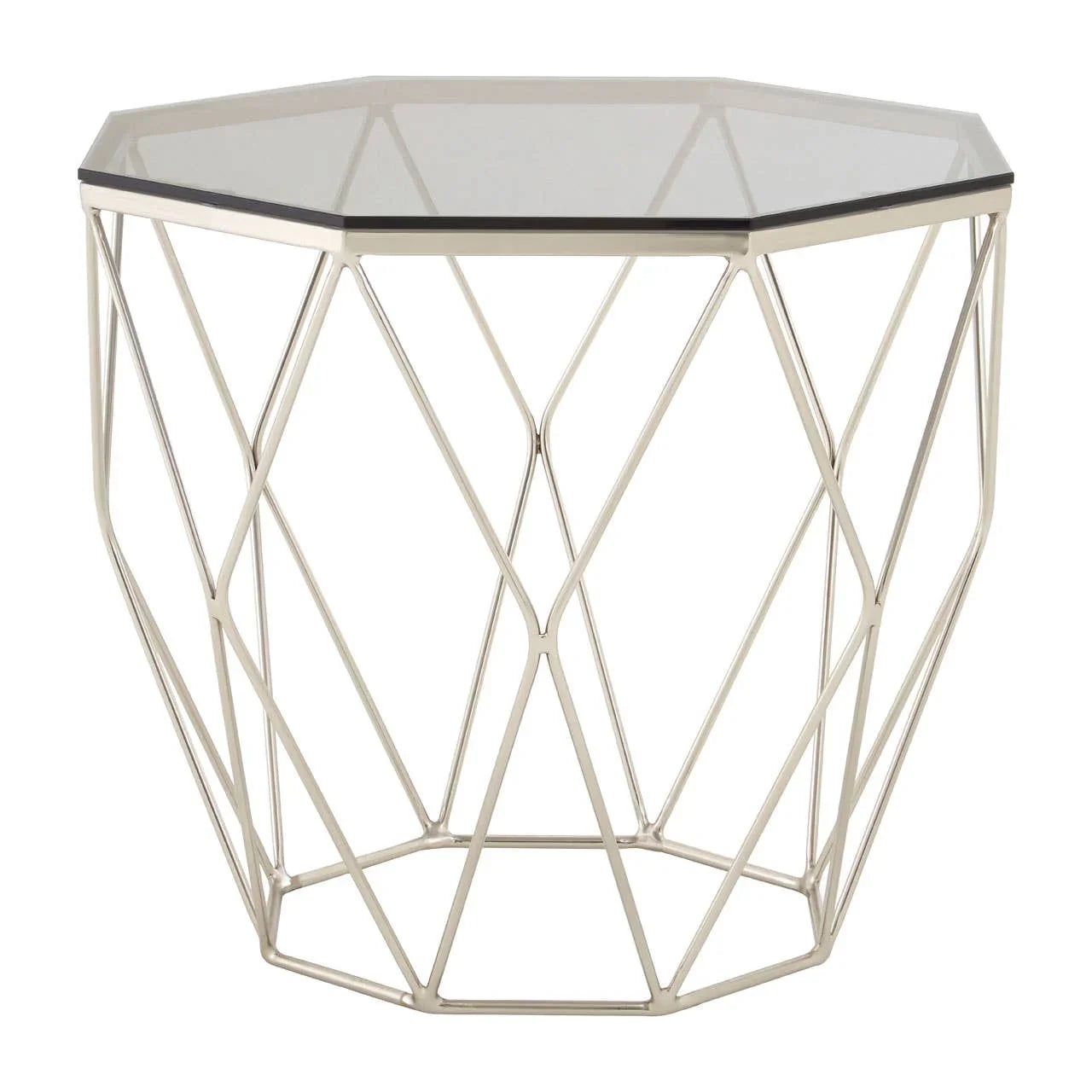 Octagonal Nickel End Table