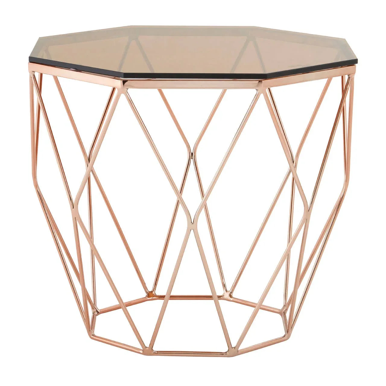 Rose Gold Geometric End Table