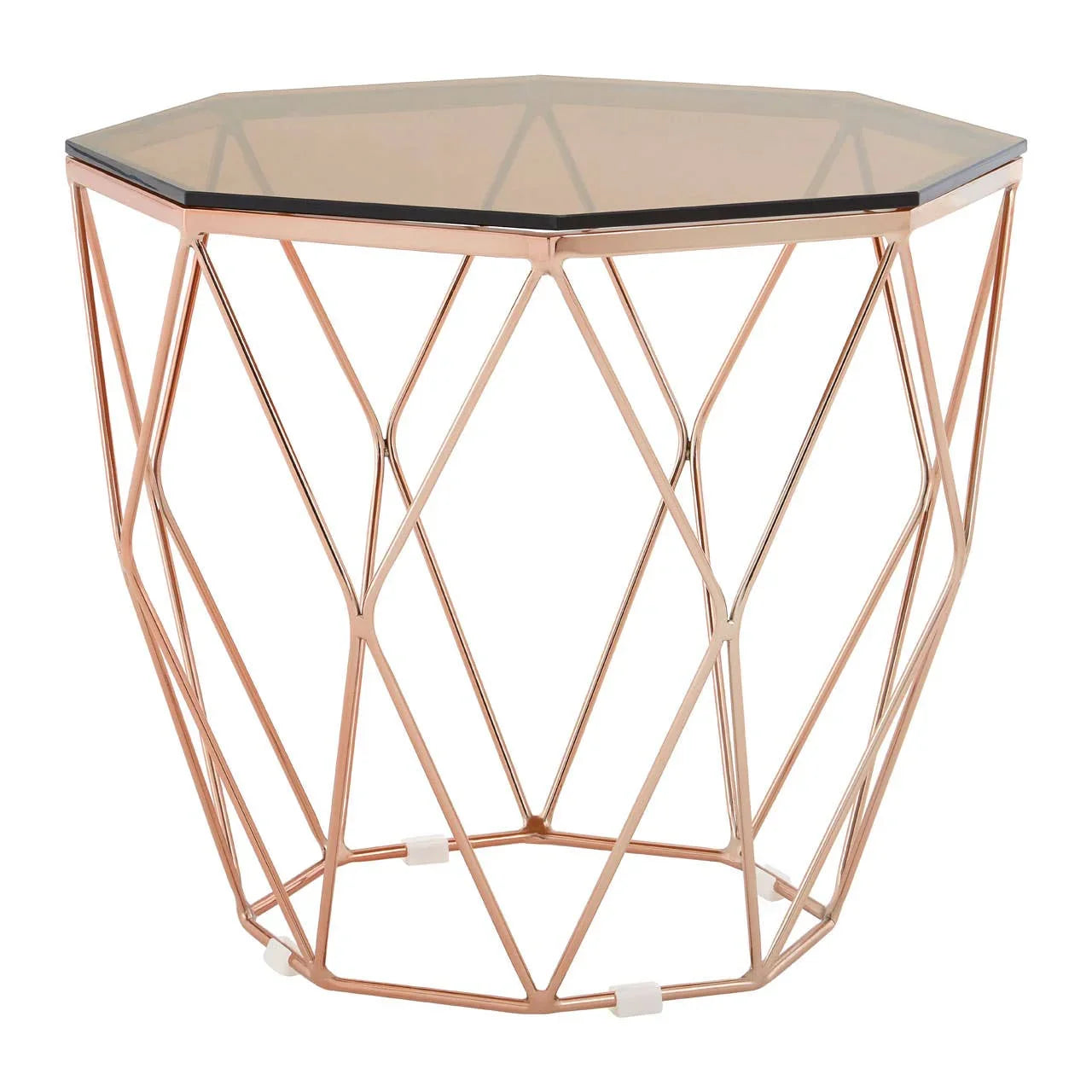 Rose Gold Geometric End Table