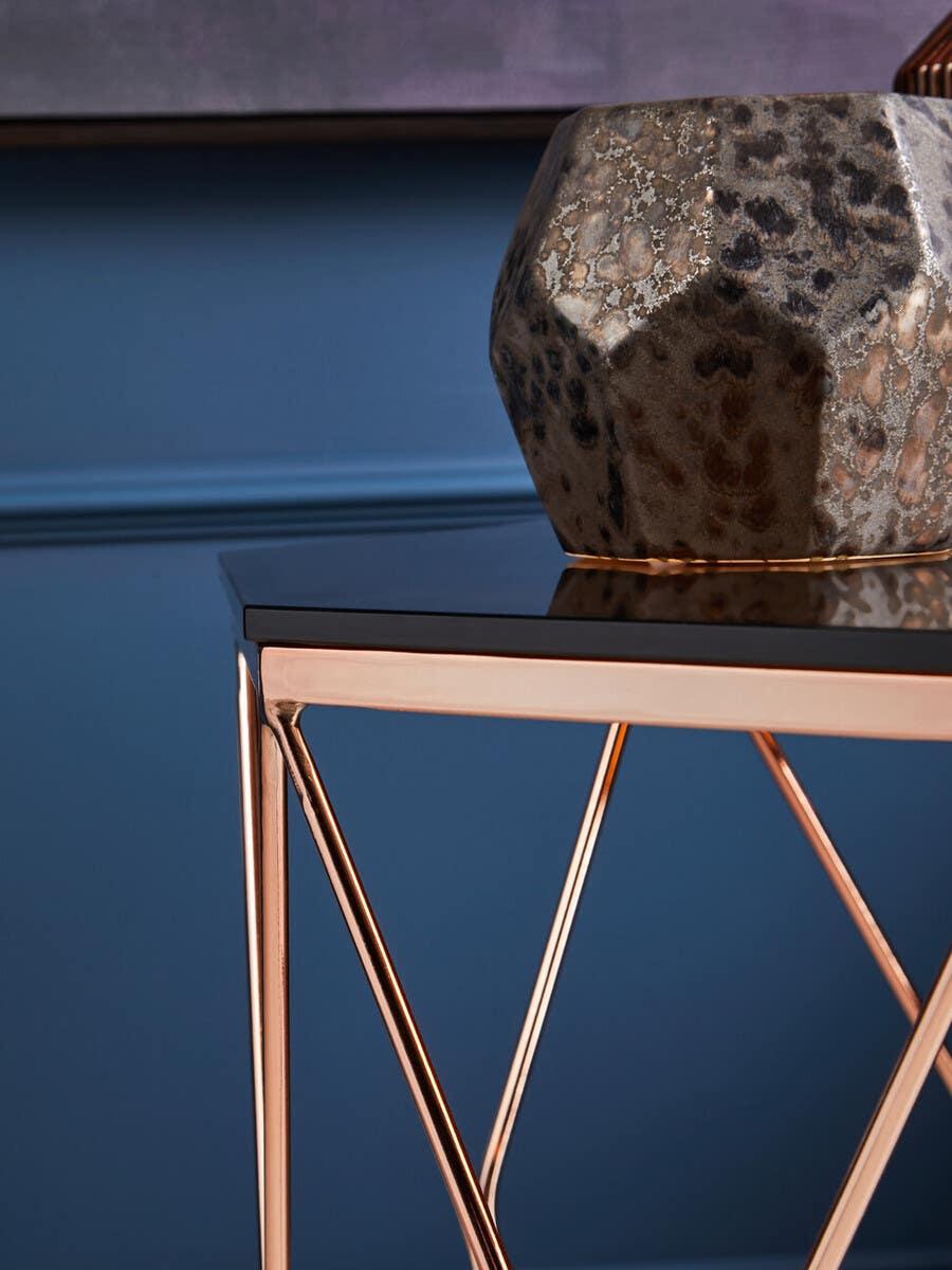 Rose Gold Geometric End Table