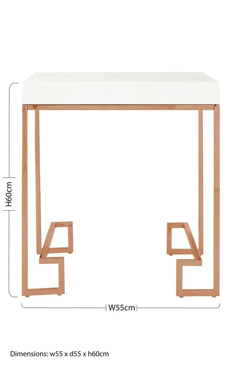 Rose Gold Angled End Table