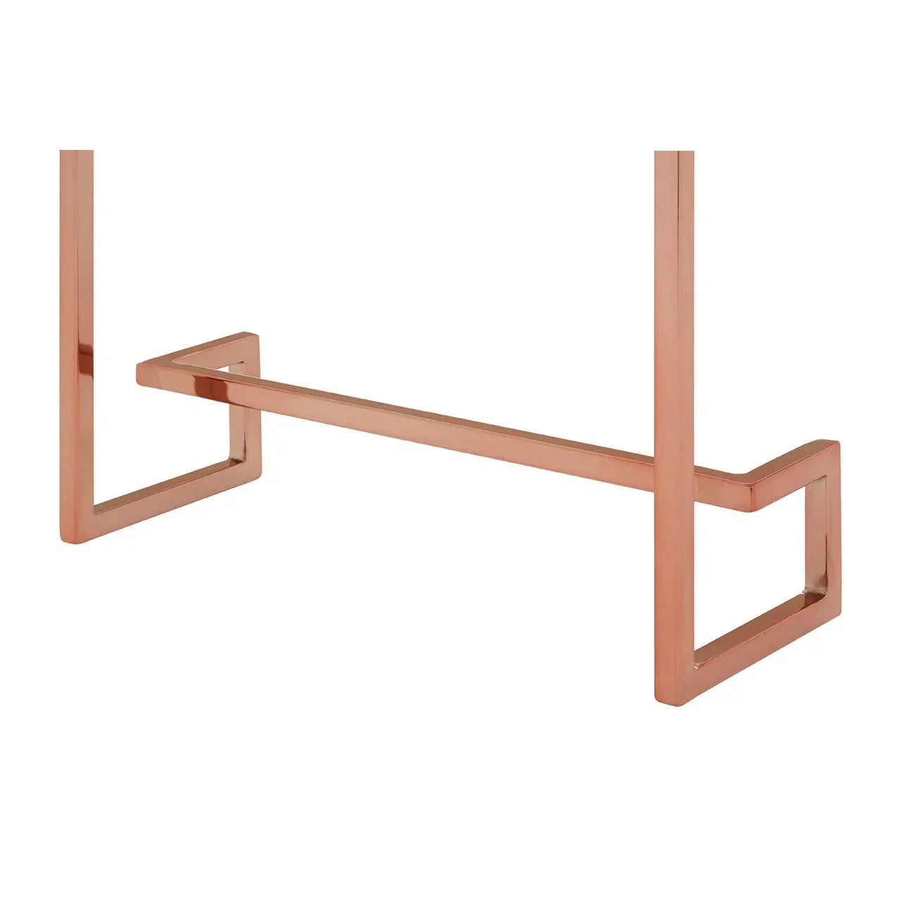Rose gold metal table legs with geometric frame detail