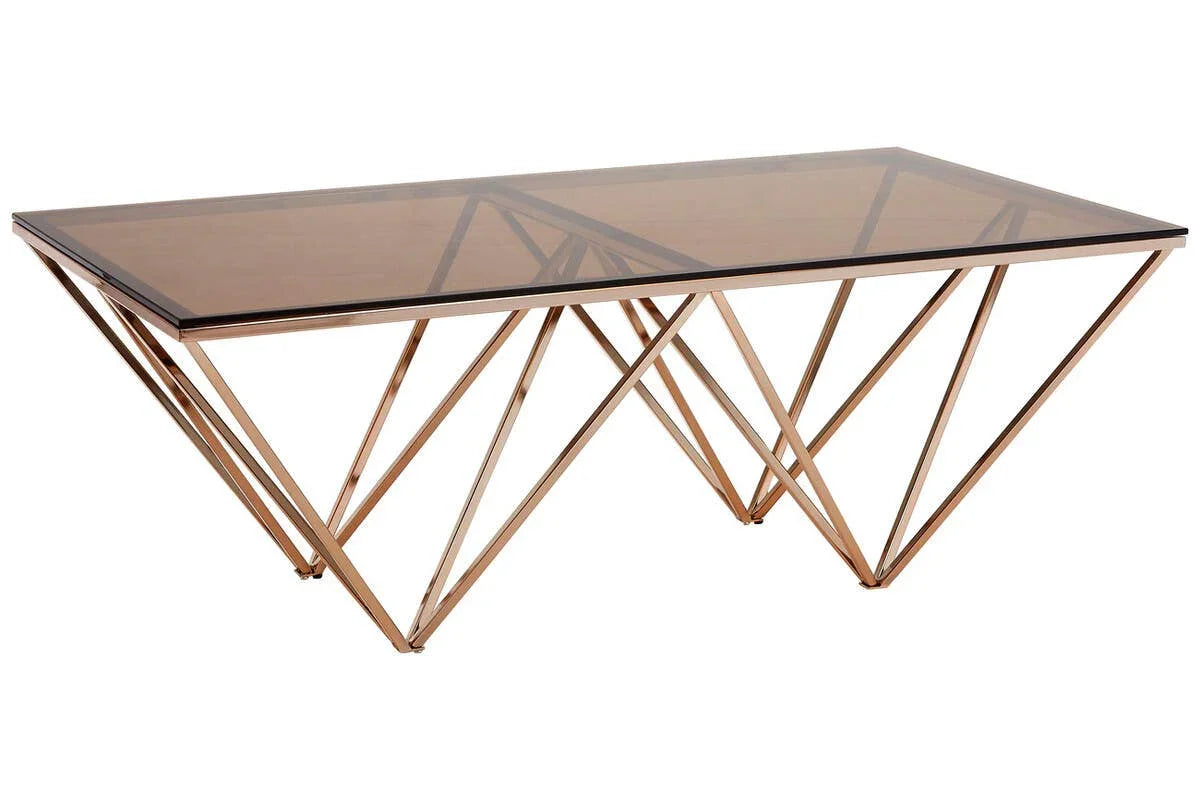 Champagne Prismatic Glass Coffee Table