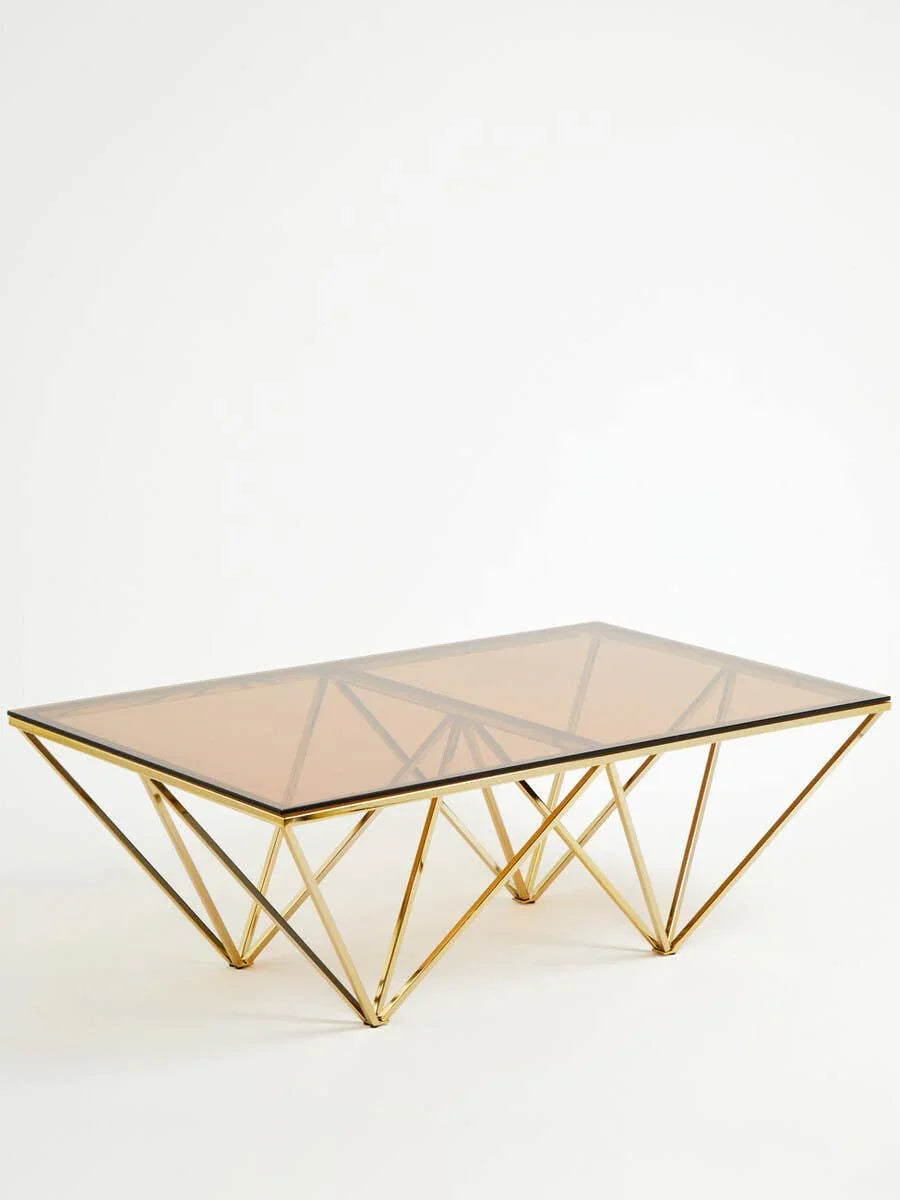 Champagne Prismatic Glass Coffee Table