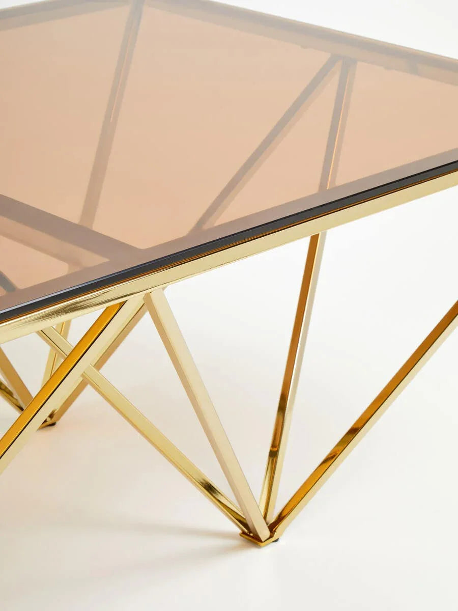 Champagne Prismatic Glass Coffee Table