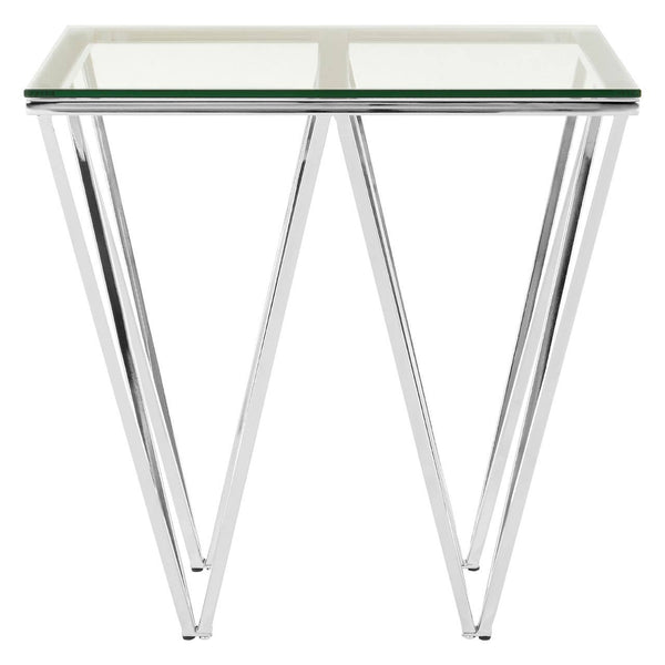 Chrome Triangular End Table