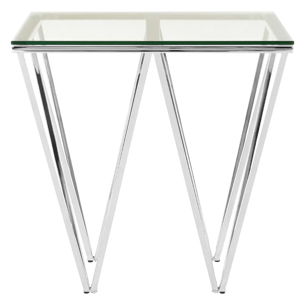 Chrome Triangular End Table