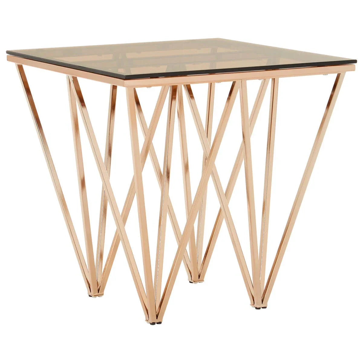 Rose Gold Prism Glass Table