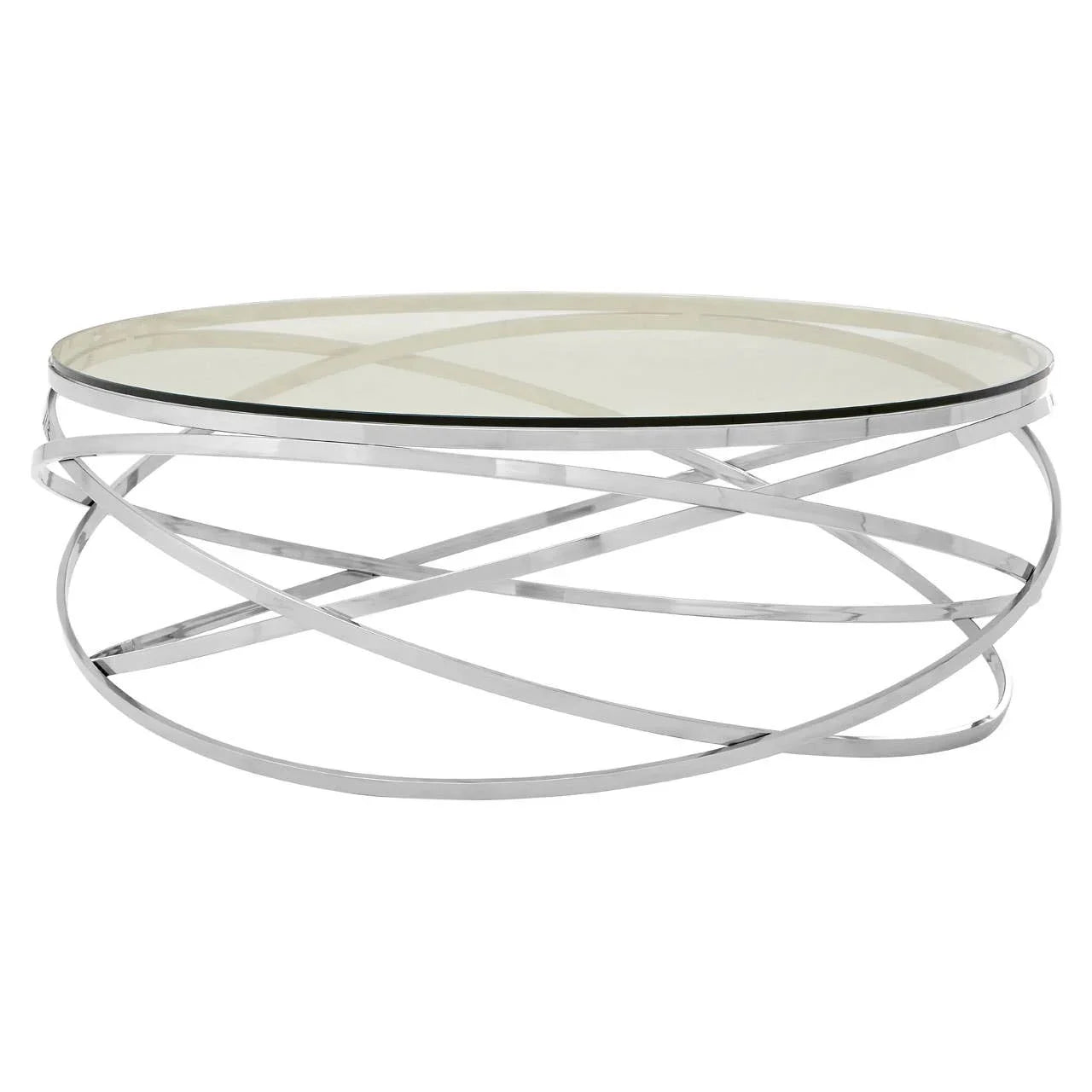 Swirl Silver Glass Coffee Table