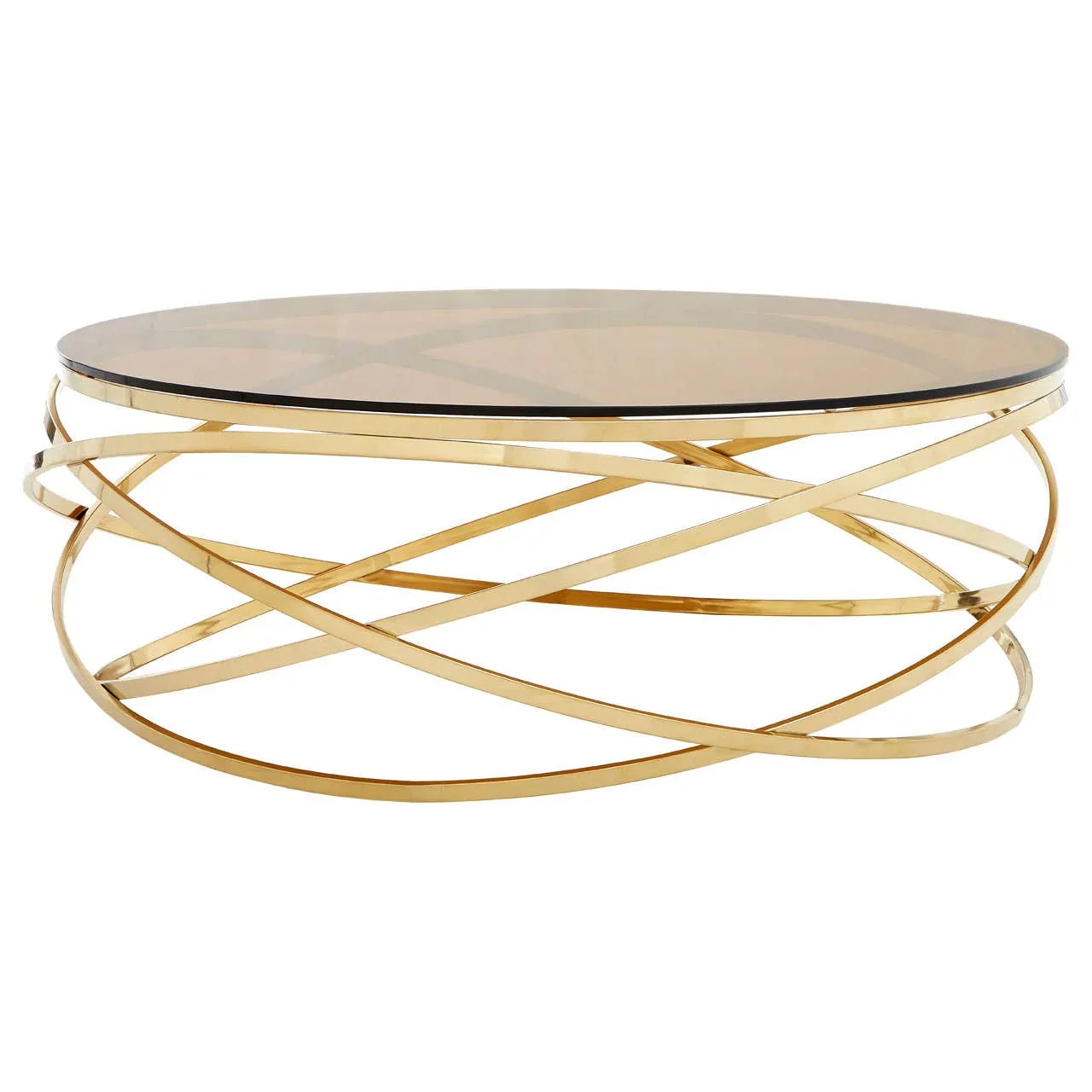 Champagne Hoop Glass Coffee Table