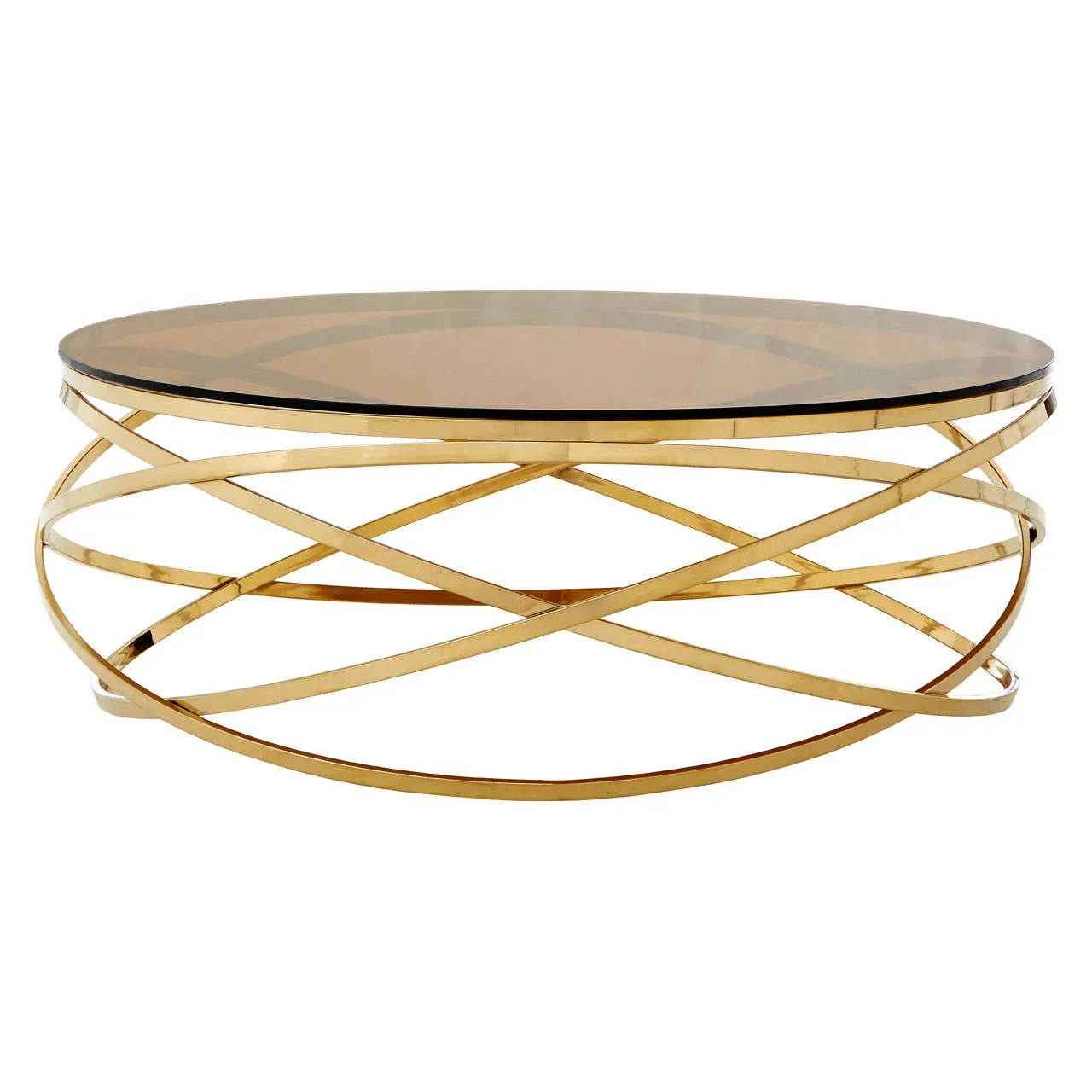 Champagne Hoop Glass Coffee Table
