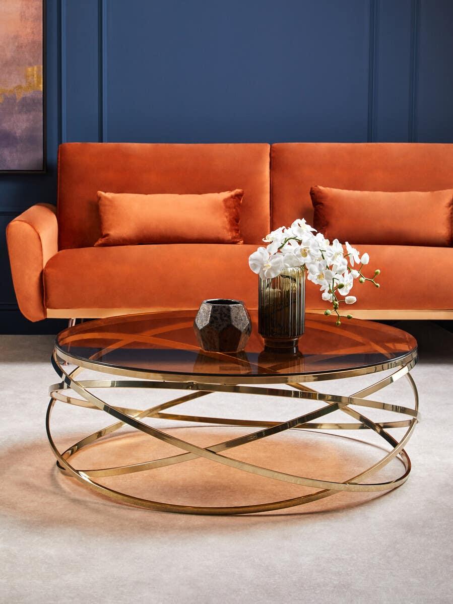 Champagne Hoop Glass Coffee Table