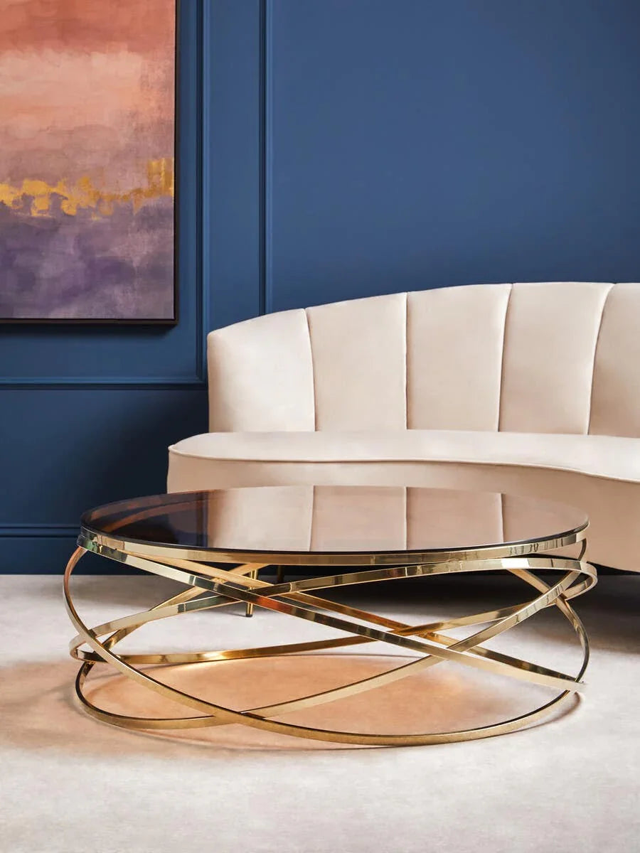 Champagne Hoop Glass Coffee Table