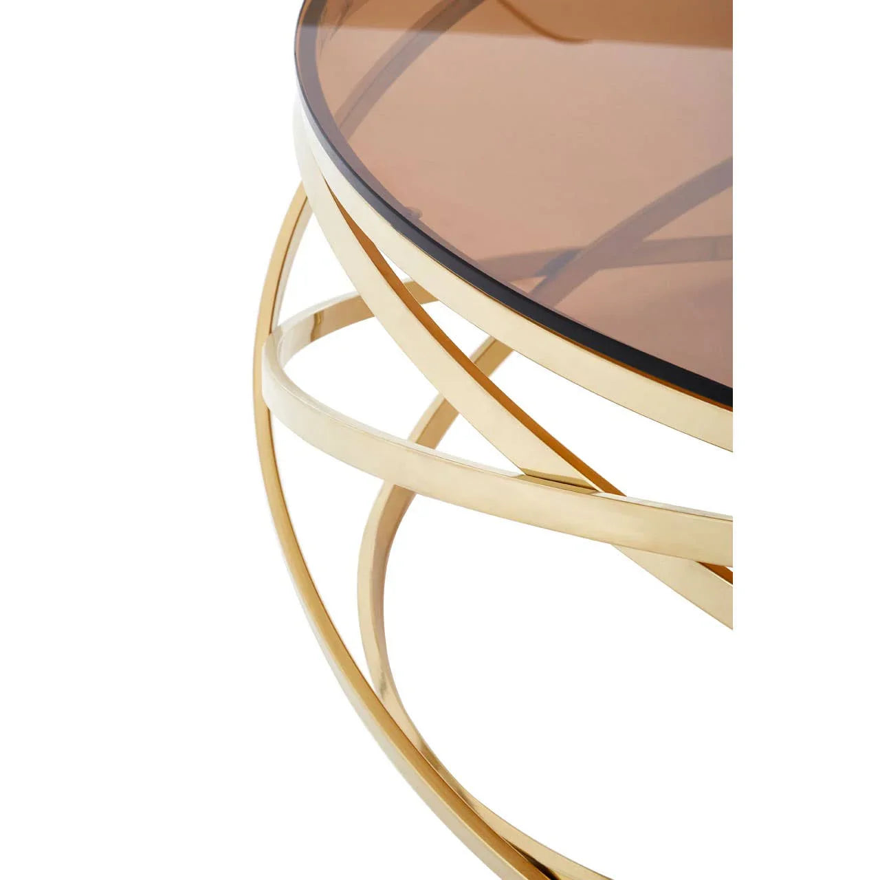 Champagne Hoop Glass Coffee Table