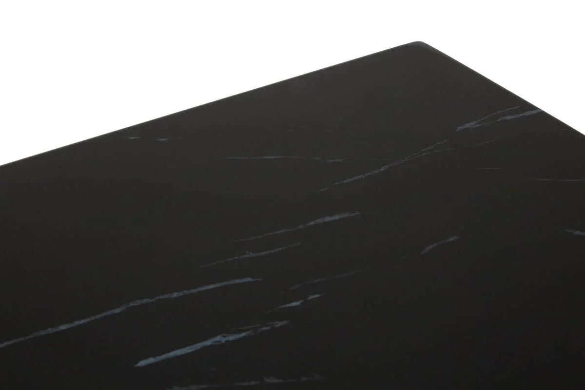 Black Marble Square End Table