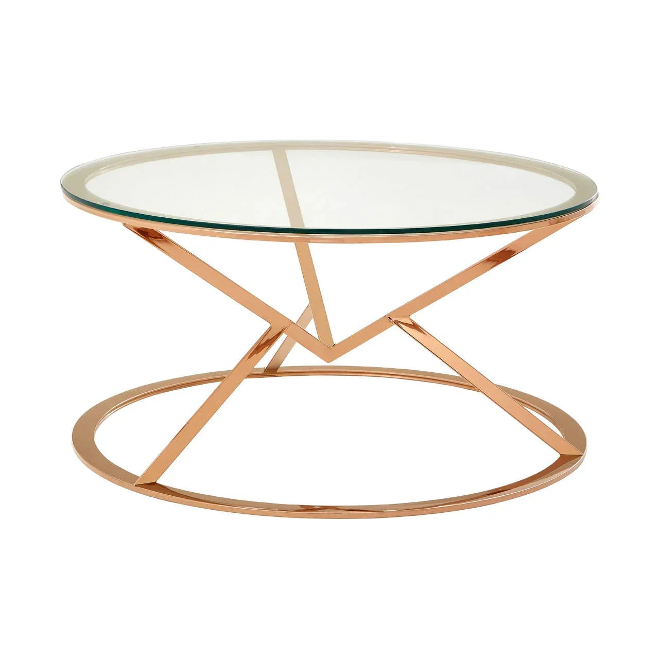 Rose Gold Glass Coffee Table