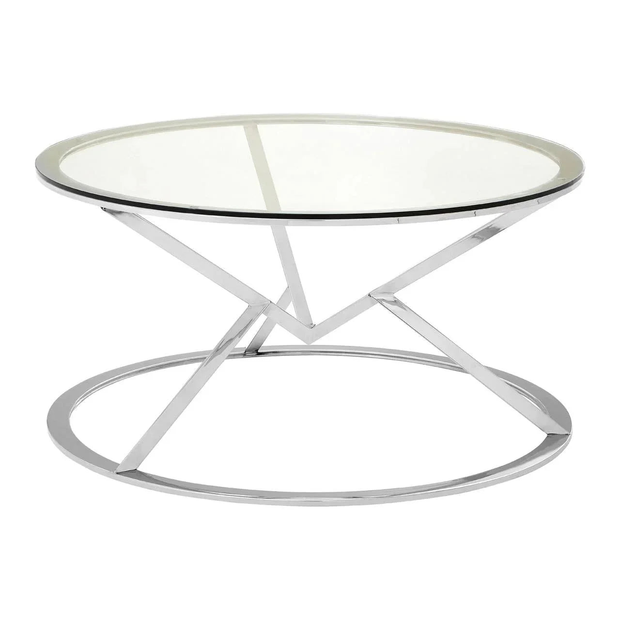 Silver Angular Glass Coffee Table