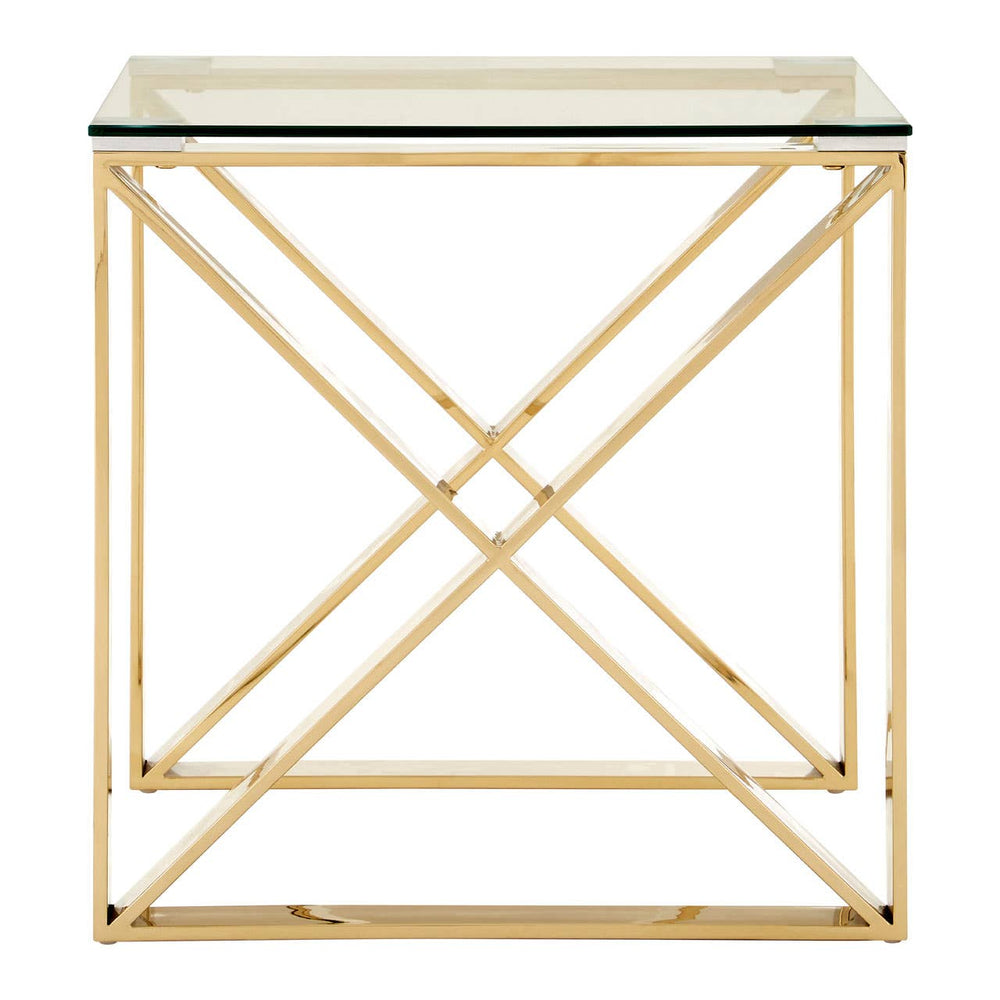 Champagne Gold Steel Cross Table