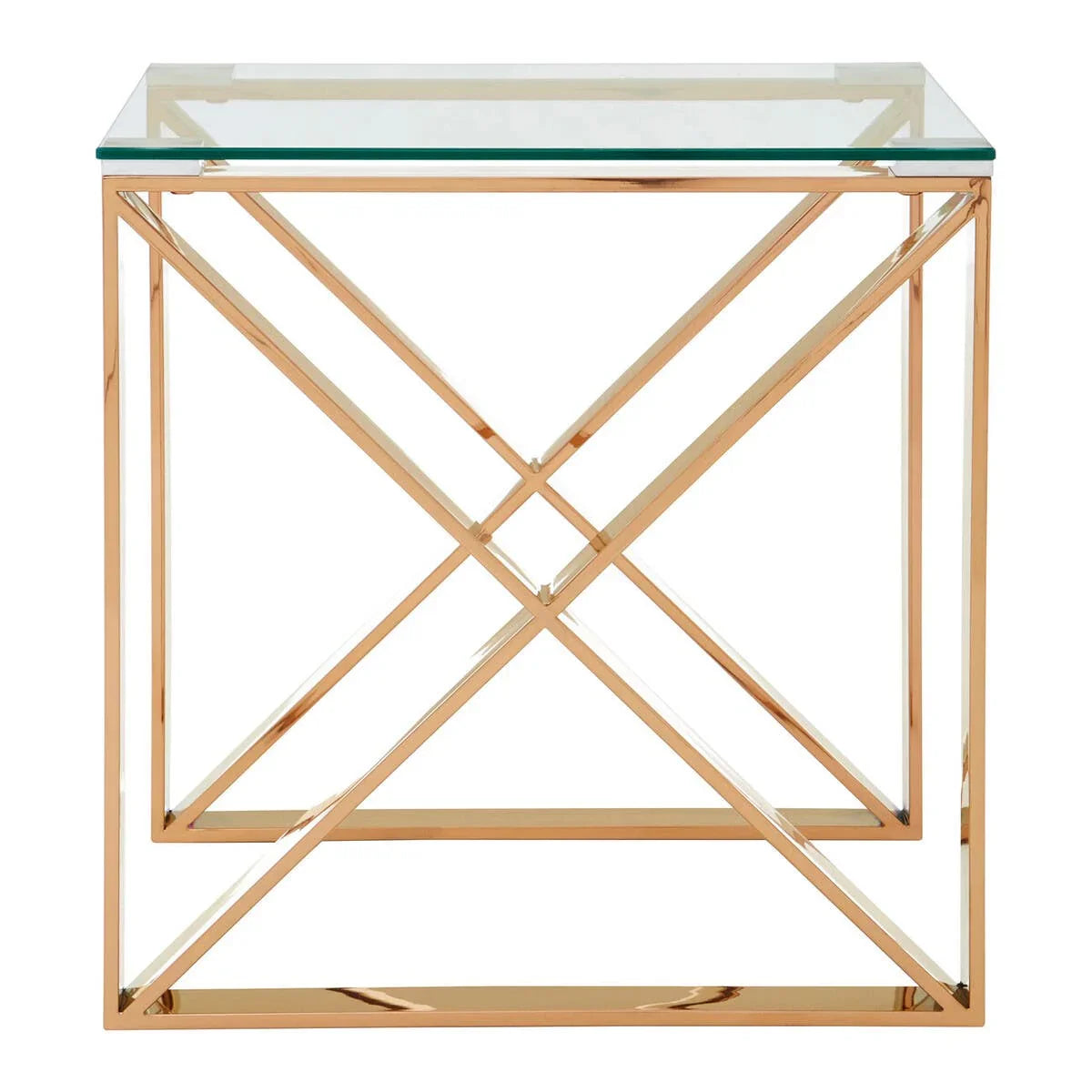 Rose Gold Cross Legs Table