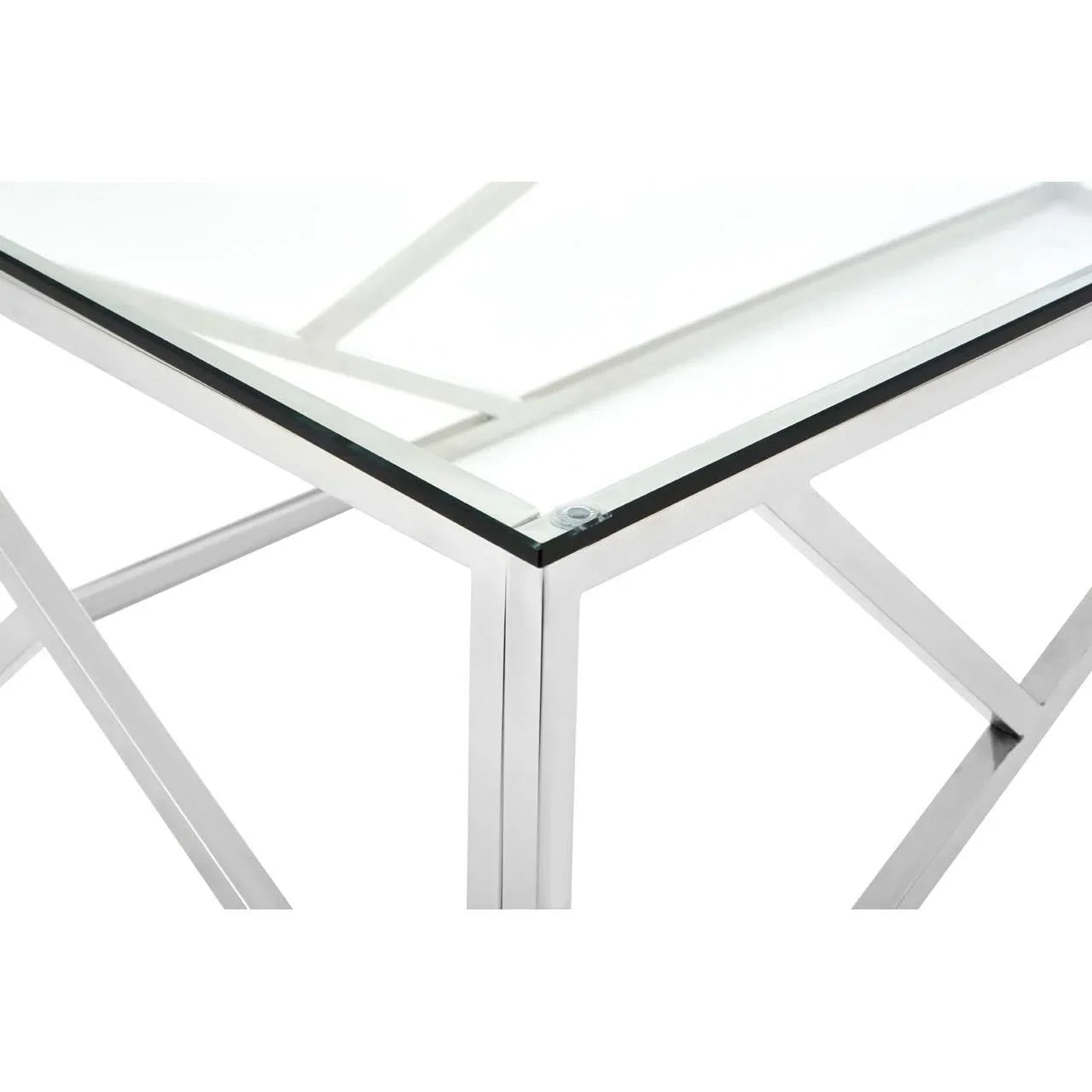 Sleek Glass Stainless Coffee Table