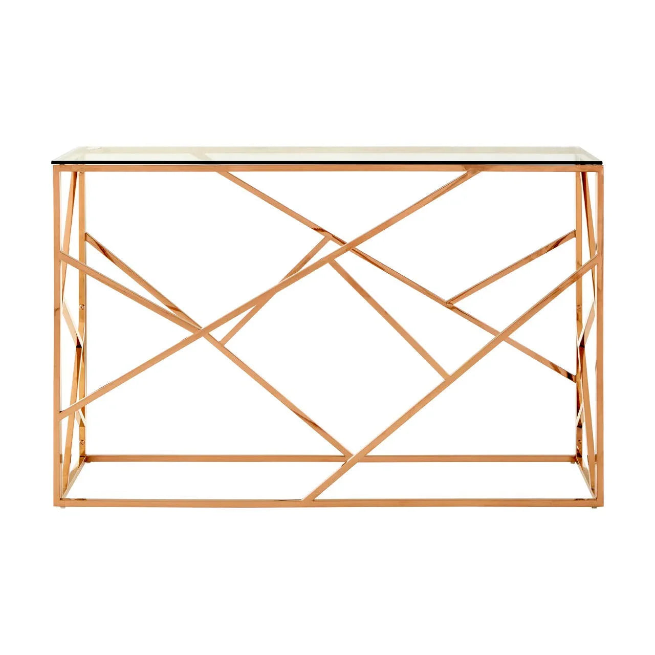 Rose Gold Geometric Console Elegance