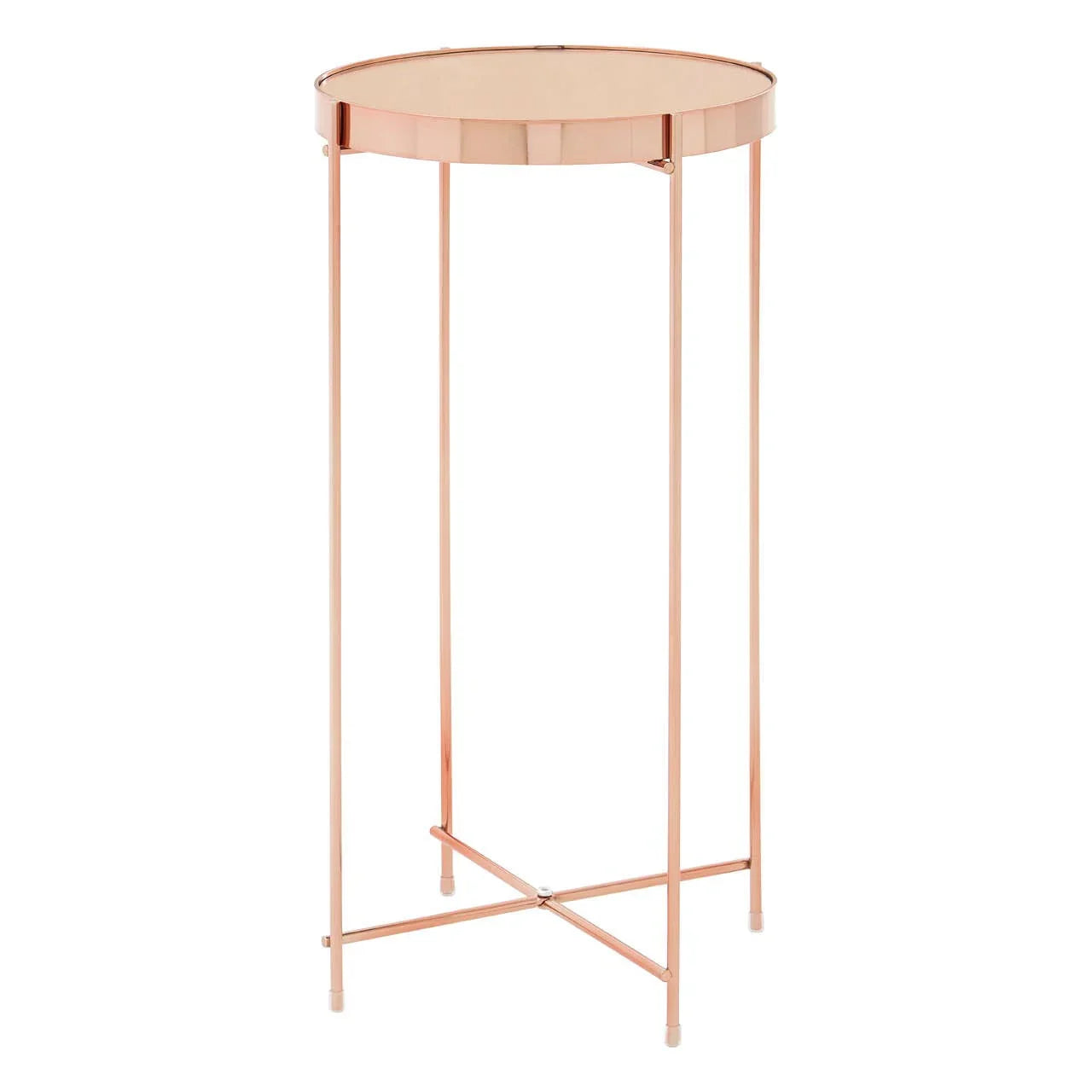 Rose Gold Mirrored Side Table