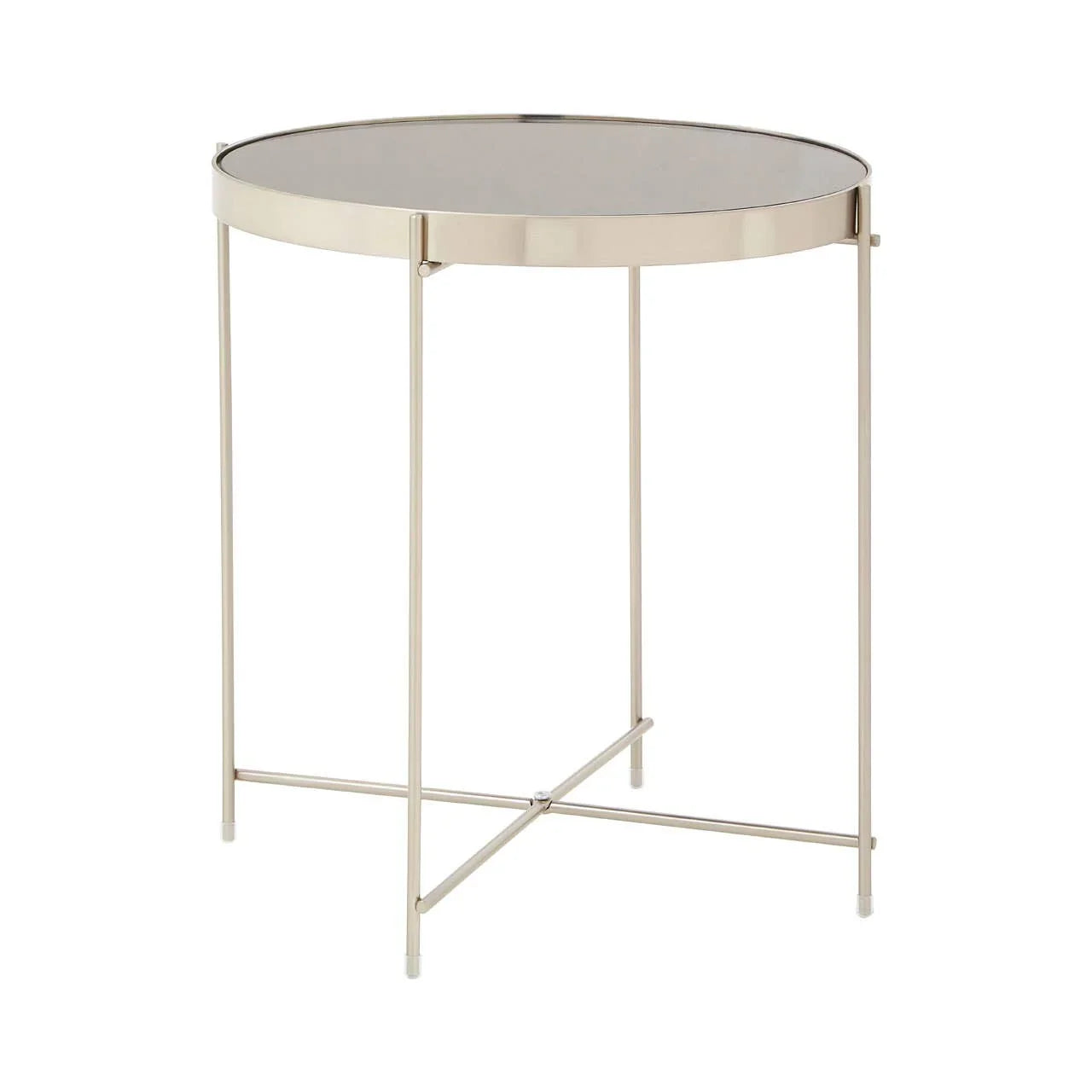 Grey Mirrored Side Table