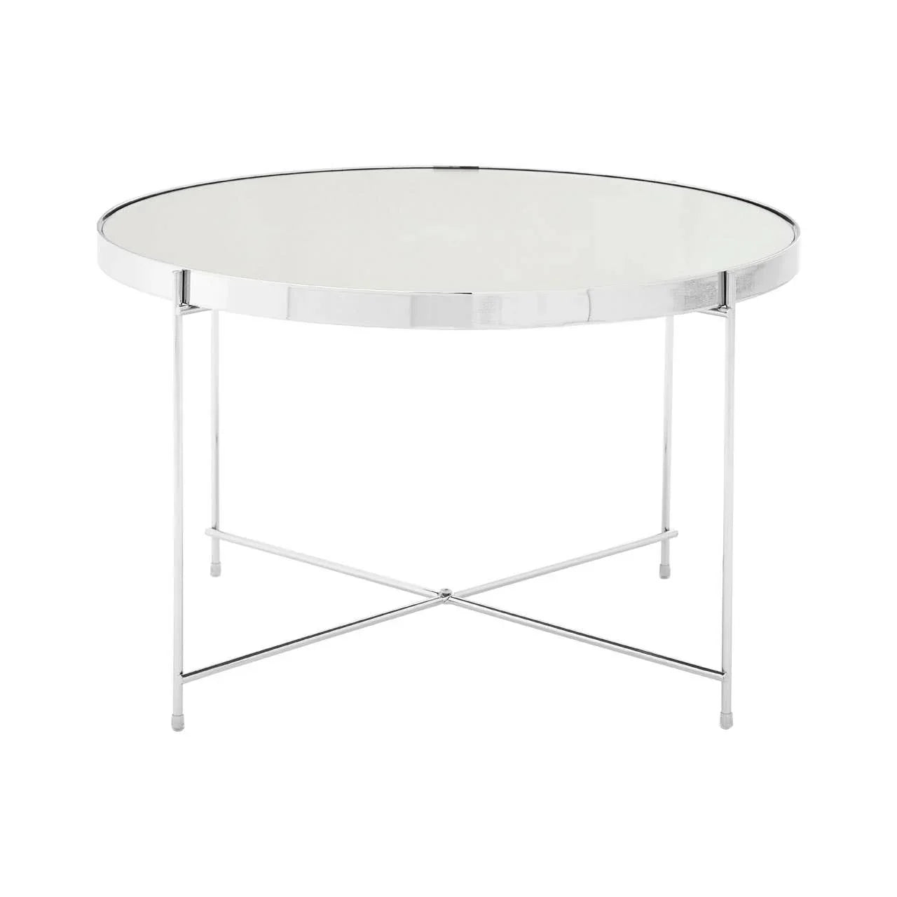 Elegant Silver Mirror Side Table