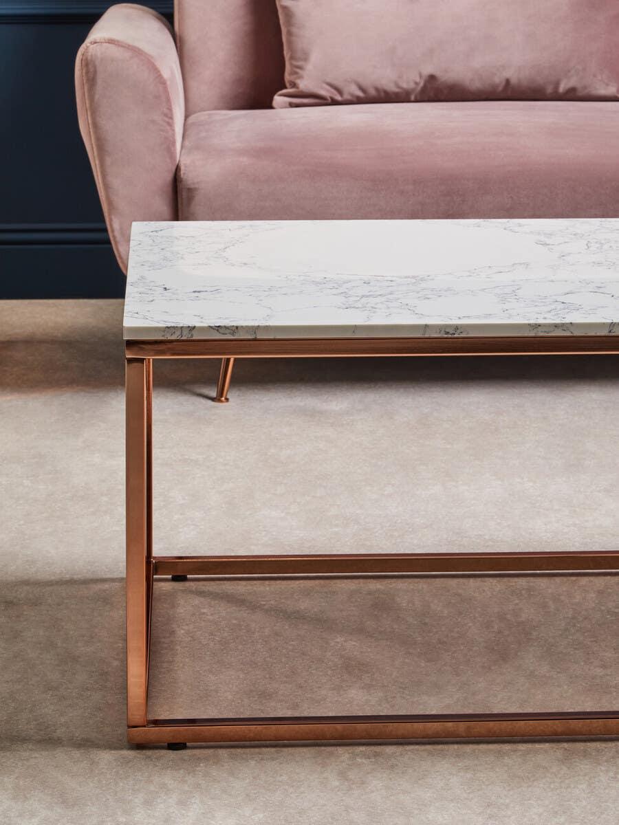 Rose Gold Marble Coffee Table