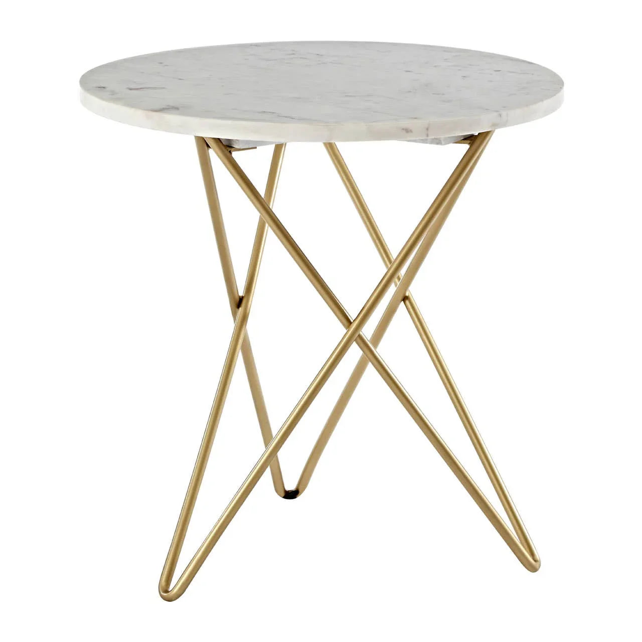 Golden Marble Geometric Side Table