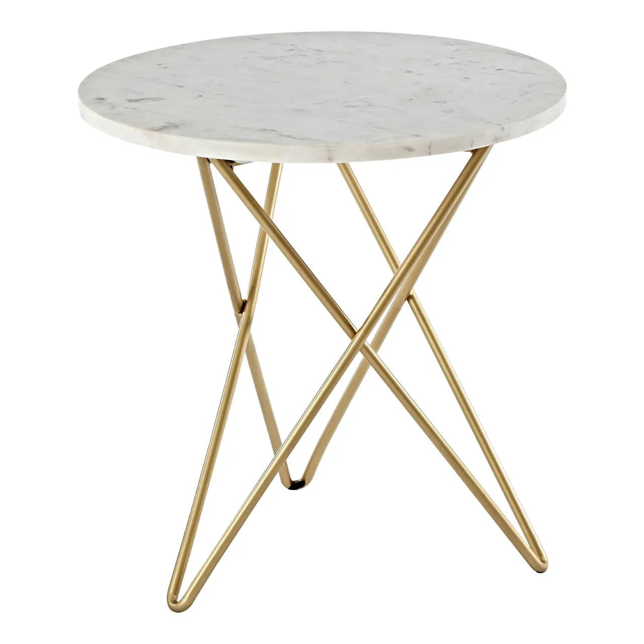Golden Marble Geometric Side Table