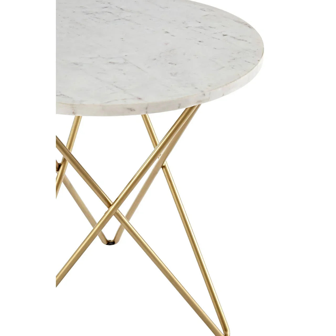 Golden Marble Geometric Side Table