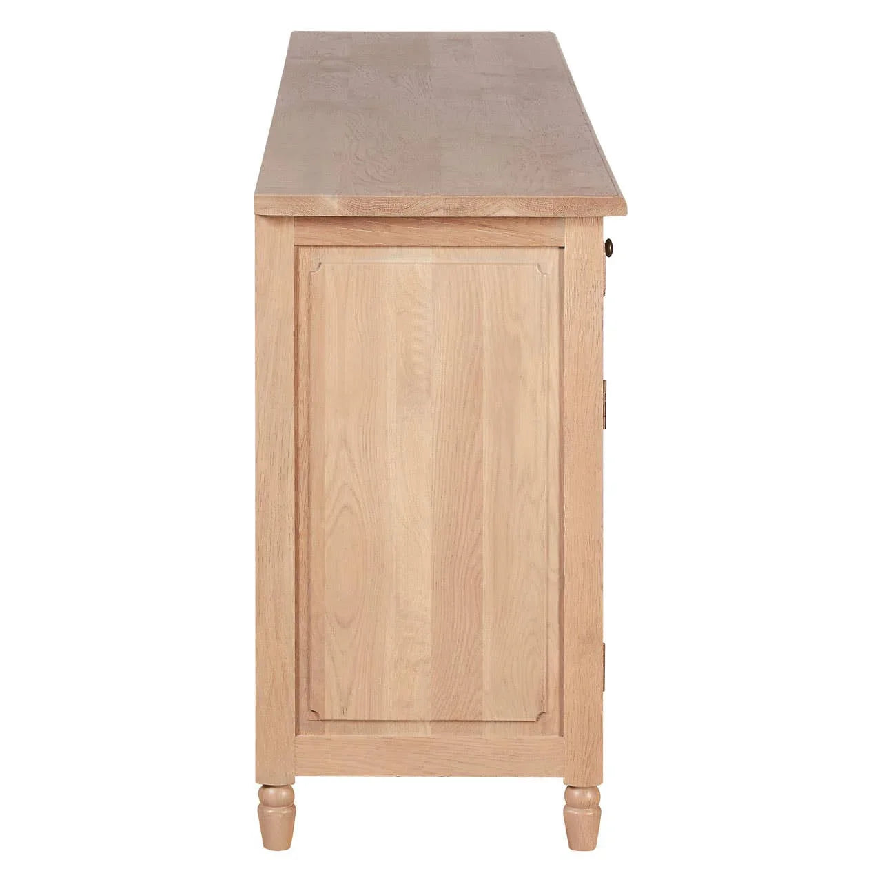 Lyon Oak Wood 4-Drawer Sideboard with Glass Doors