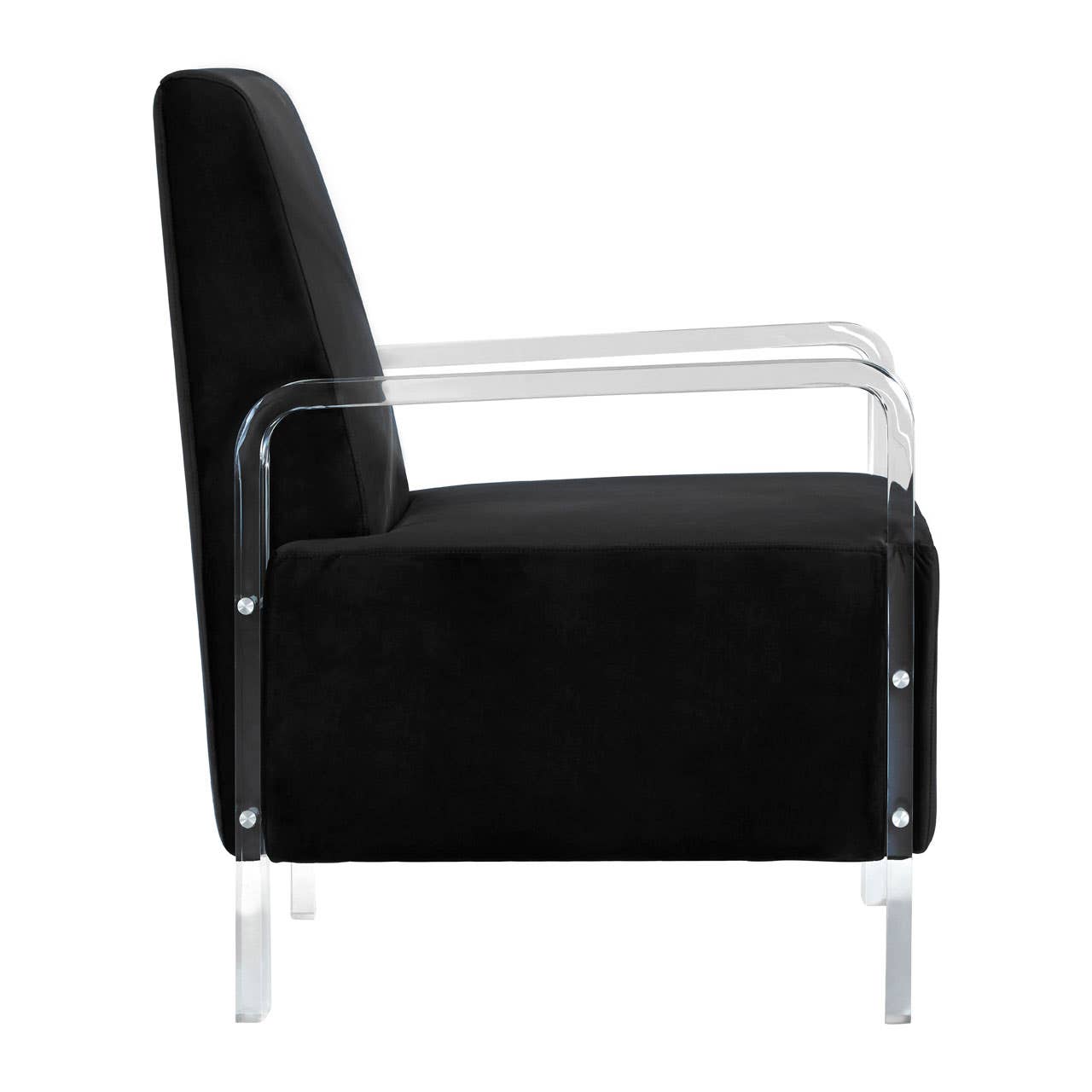 Luxe Black Velvet Accent Chair