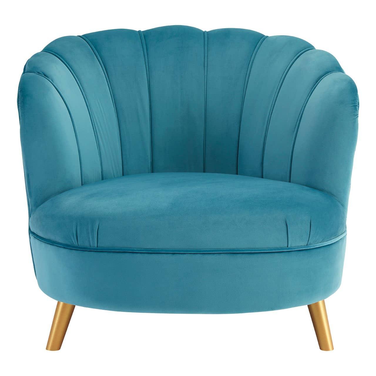 Luxe Blue Velvet Accent Chair
