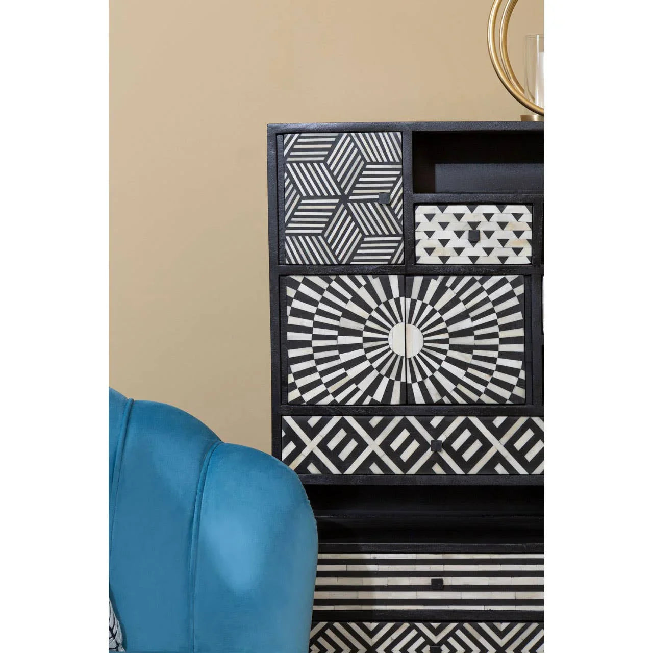 Luxe Blue Velvet Accent Chair