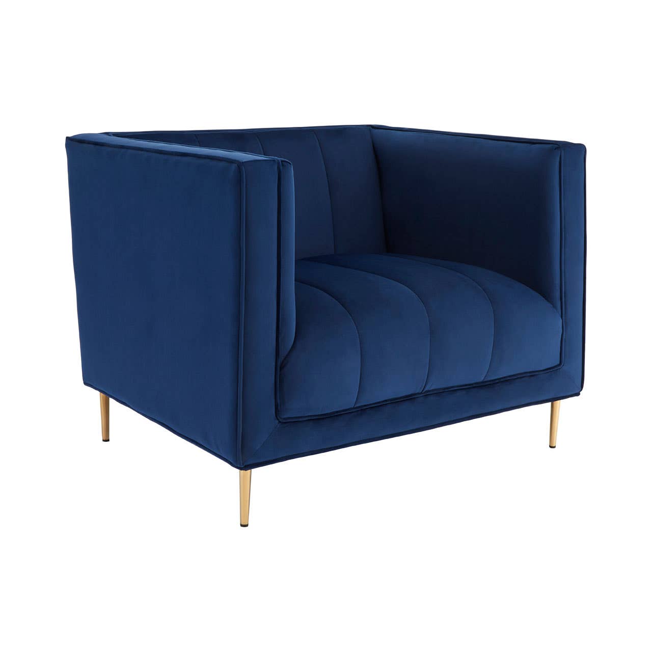 Luxe Blue Velvet Accent Chair