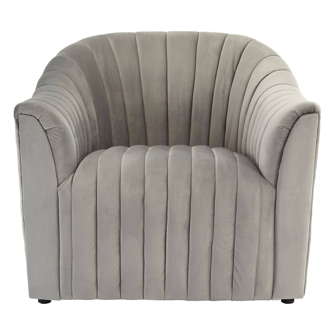Luxe Grey Velvet Lounge Chair