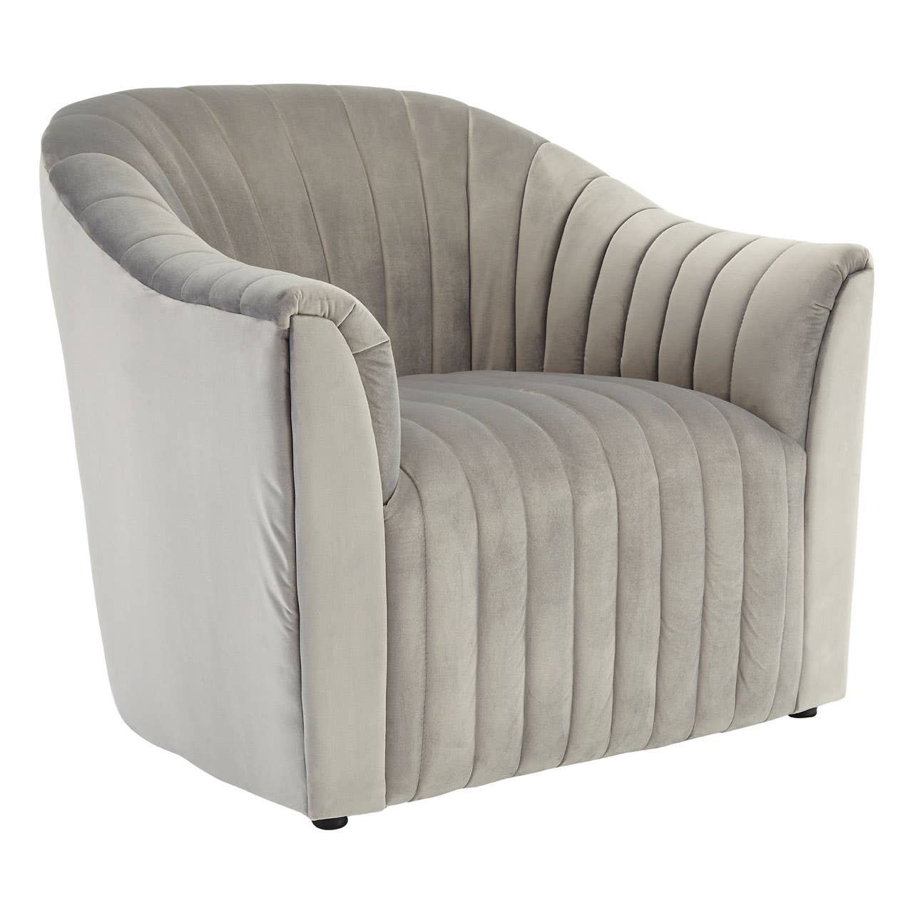 Luxe Grey Velvet Lounge Chair