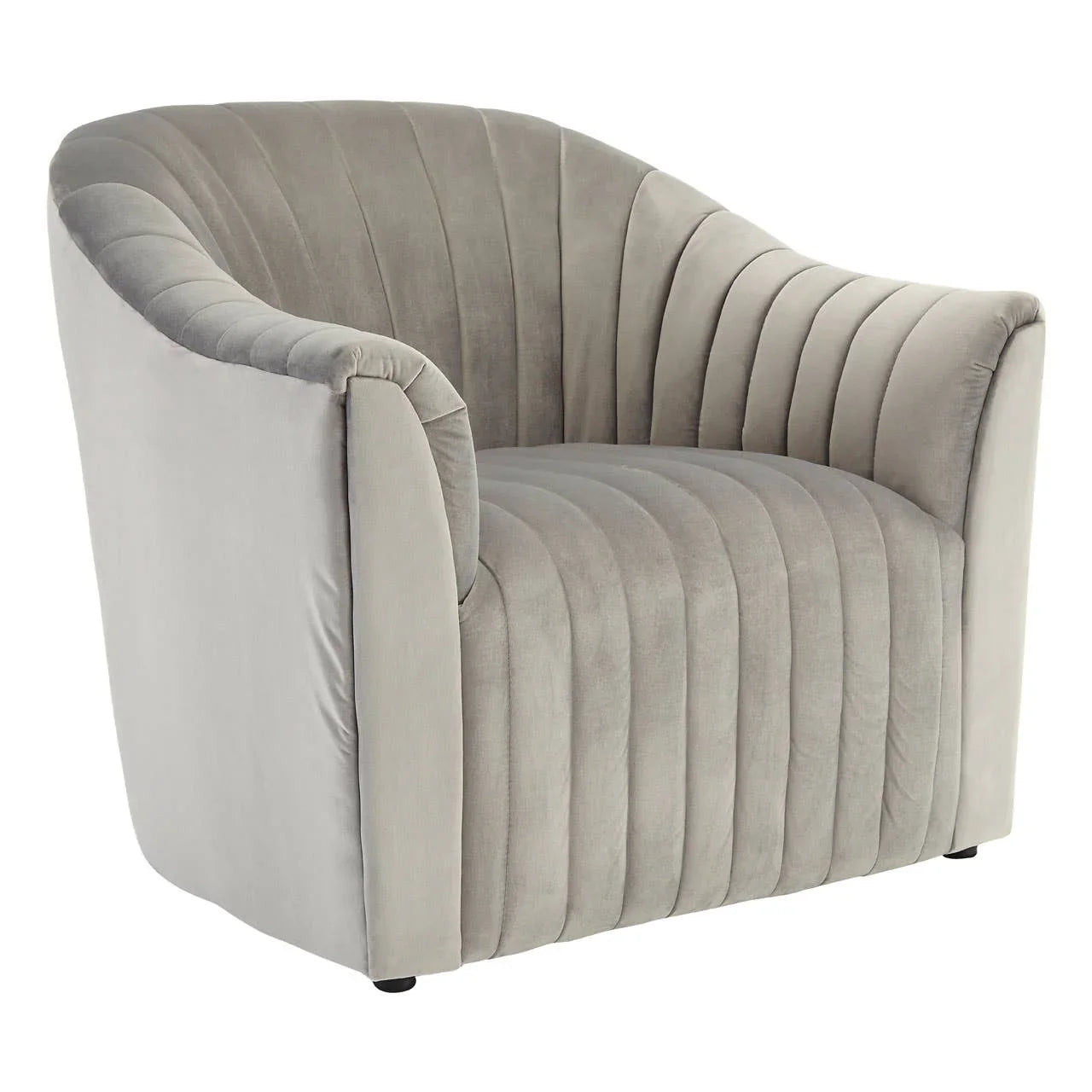 Luxe Grey Velvet Lounge Chair