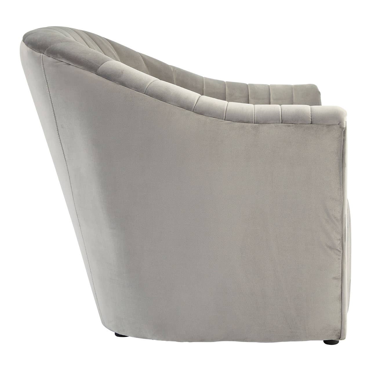 Luxe Grey Velvet Lounge Chair